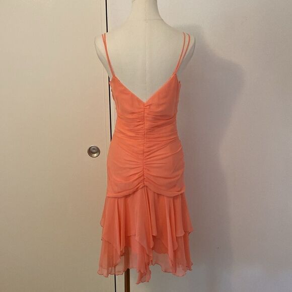 Vintage Peach / Light Orange ABS by Allen Schwartz Jellyfish Hem Dress Size 6 - Picture 6 of 13